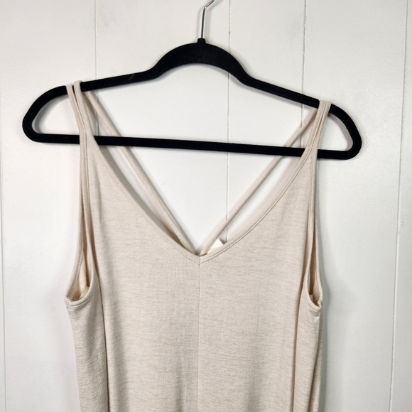 Gap Knit Midi Dress Off White Stretch Sleeveless New NWT Size Large Tall Summer - Picture 2 of 6